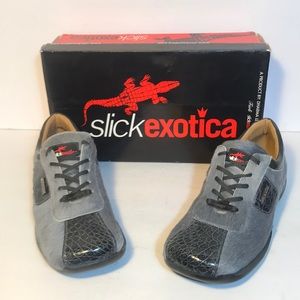 SLICKEXOTICA MENS GENUINE CROC & PONY SNEAKERS NIB